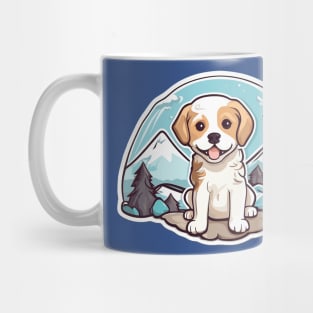 White Dog Mountain View Art Mug